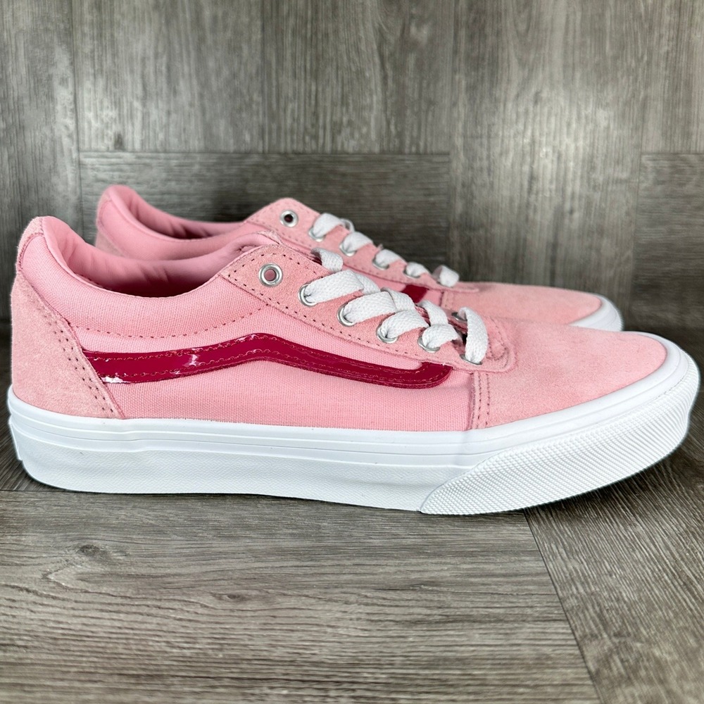 Vans Ward Sneakers Kids Size 3 Pink Suede Canvas Low Top NEW 500714